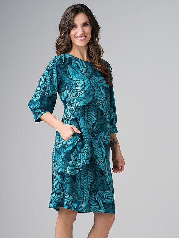 Lega viskoosist kleit "Agostina Turquoise Floral Print"