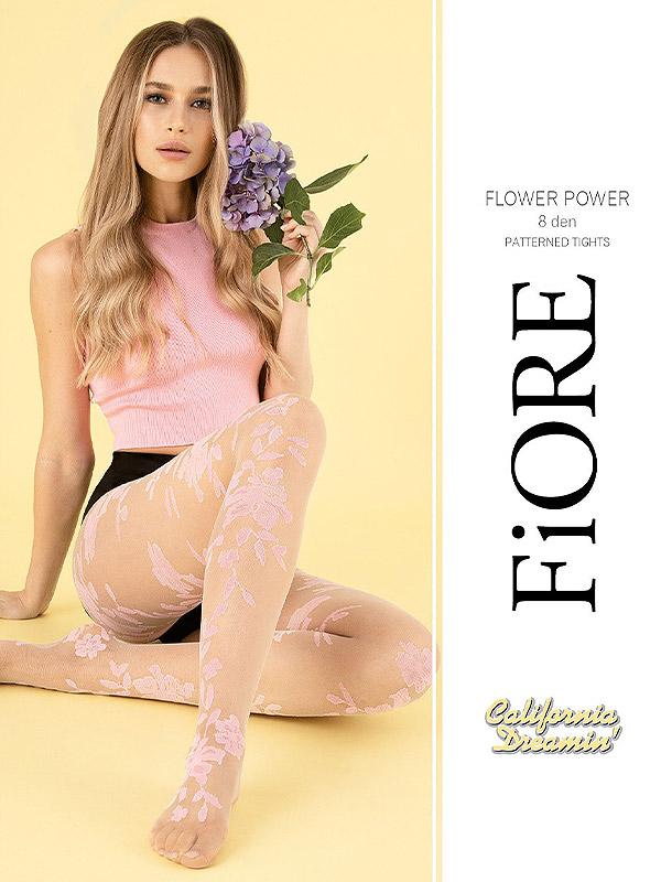 Fiore mustrilised sukkpüksid "Flower Power 8 Den Nude - Light Pink"
