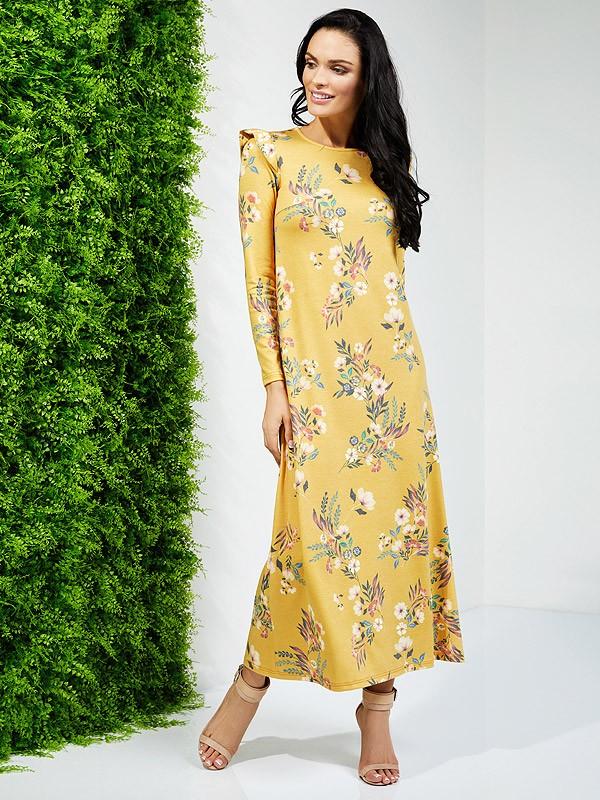 Lega kleit "Marigold Mustard Flower Print"