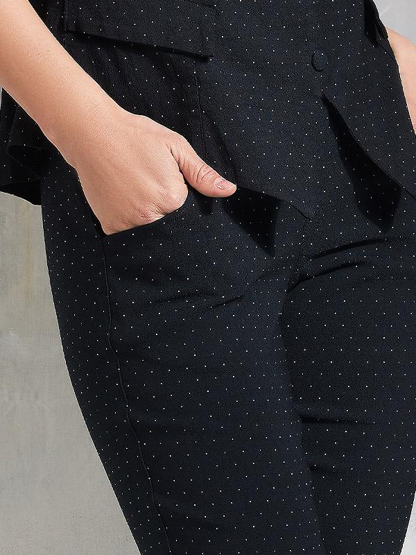 Lega вискозные брюки-галифе "Corina Black - White Dots"