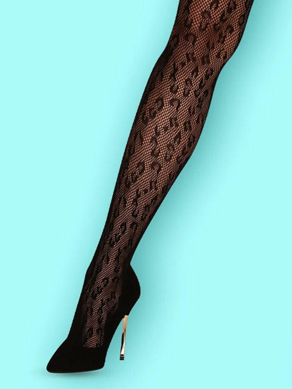 Obsessive mustrilised sukahoidjaga võrksukad "Venera Black"
