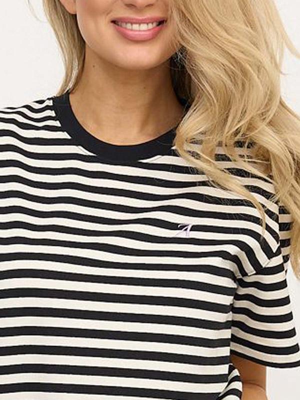 Atella футболка с хлопком "Linda White - Black Stripes"