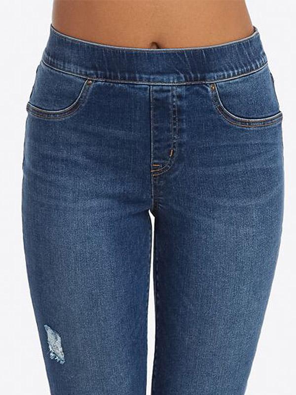 Spanx корректирующие джинсы-леггинсы "Distressed Blue"