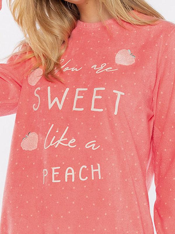 Muydemi pikk pehme pidžaama "Sweet Peach"