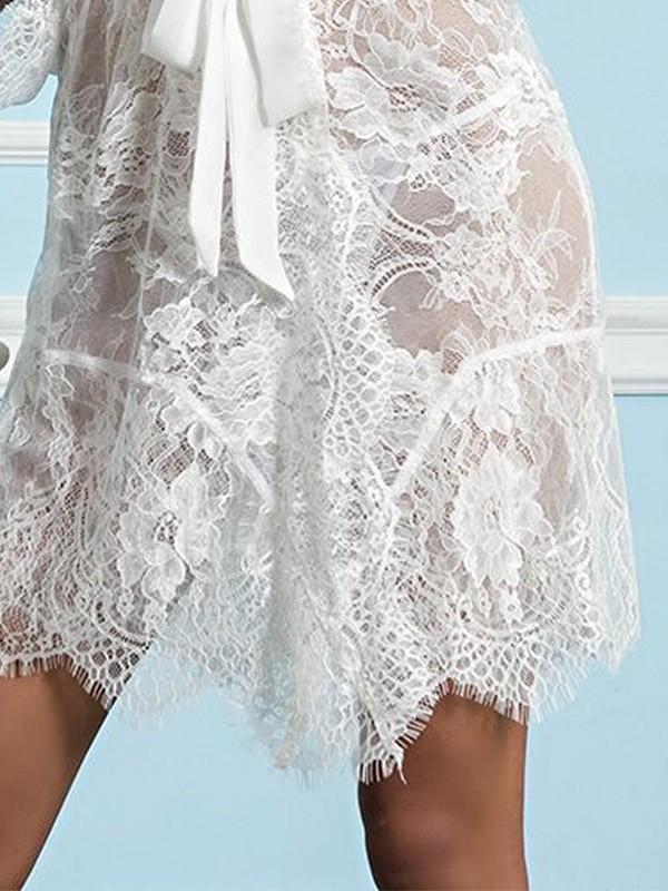 MiaMia кружевной халат "Chanell White"