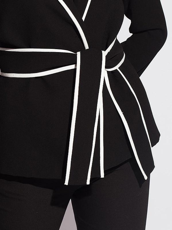 Chloe Perignon vööga jakk "Bridgette Black - White"