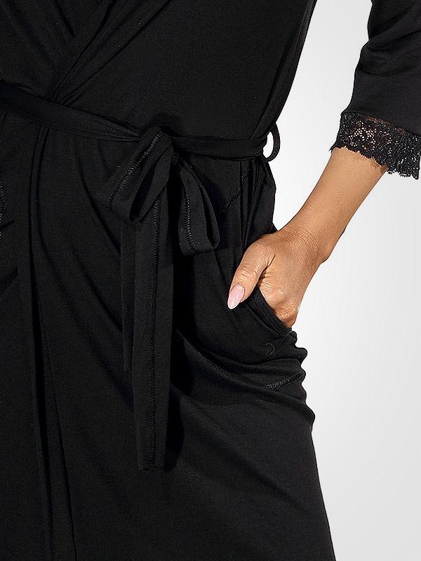 Donna вискозный халат "Eleni Black"