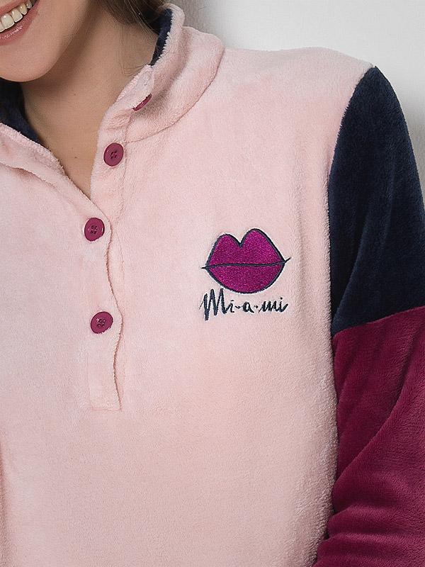 Mi-a-mi тёплая домашняя одежда "Leonny Fuchsia - Pink - Navy"