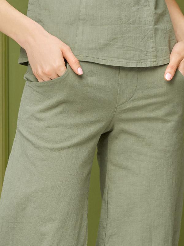 Lega elastsed linasest kärbitud püksid "Molly Green"
