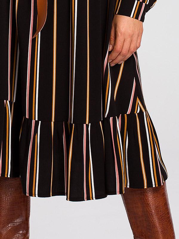 Stylove viskoosist kleit "Elene Black - Multicolor Stripes", vööga