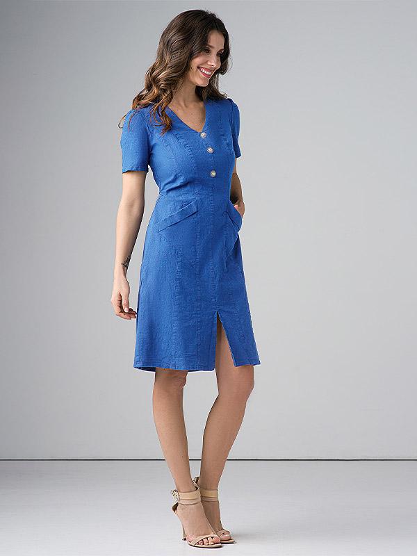 Lega платье из эластичного льна "Agnesa Royal Blue"