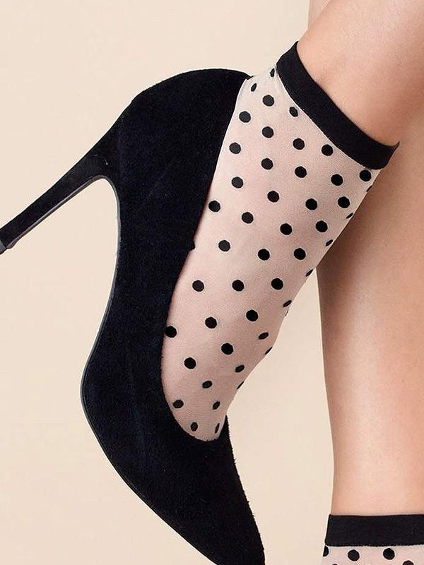 Fiore носочки с узорами "Cute 20 Den Linen - Black"