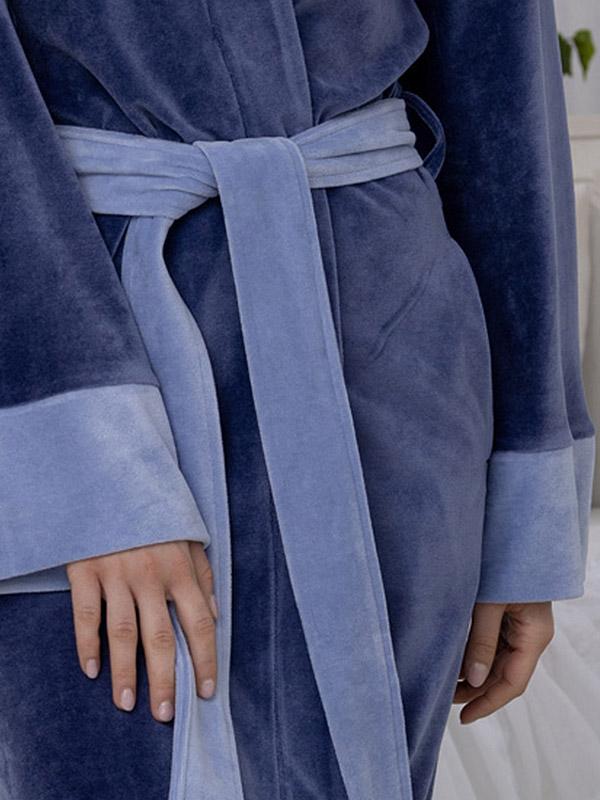Belmanetti pikk bambusest kimono-stiilis hommikumantel "Winnipeg Blue Velour"