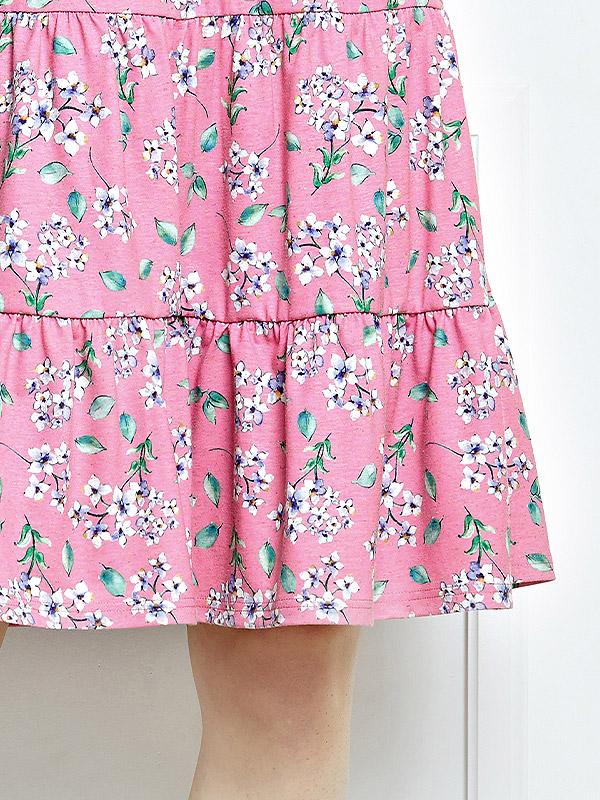 Lega linasegune kleit "Luna Dusty Raspberry Flower Print"