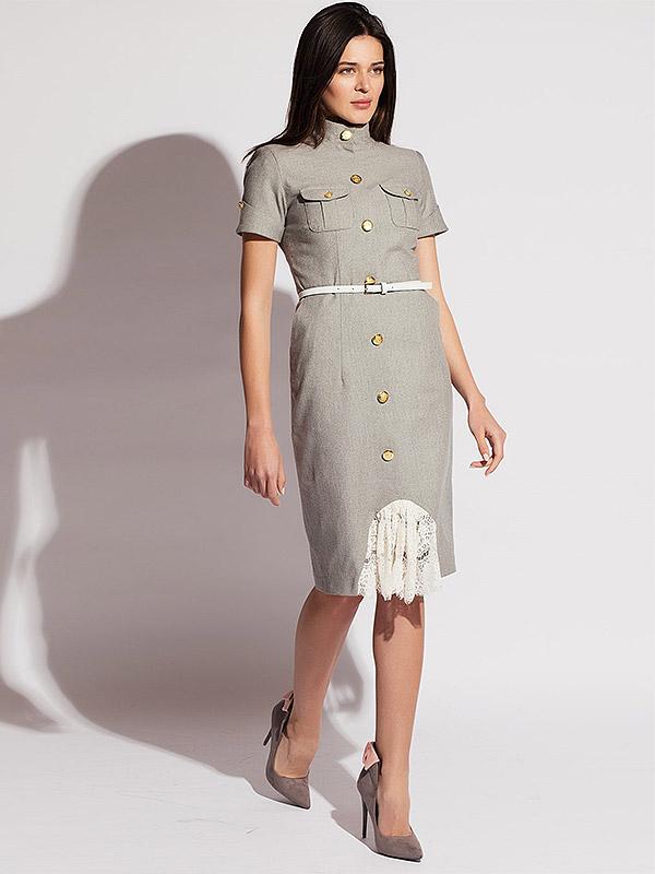 Chloe Perignon vööga viskoosist kleit "Emile Grey"