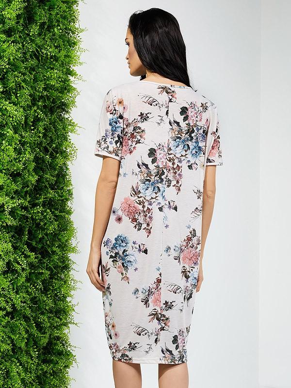 Lega Linasegune kleit "Gardenia White Flower Print"