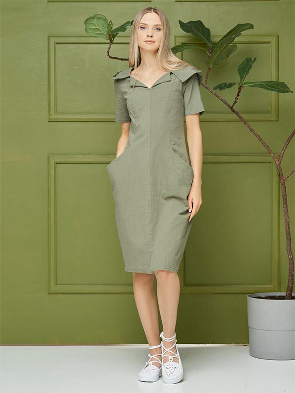 Lega stretch linasest kapuutsiga kleit "Sussana Green"