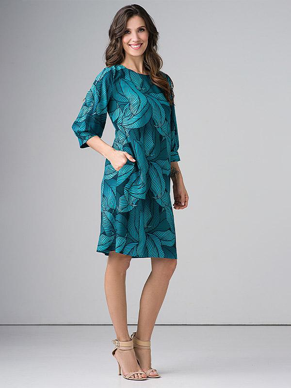Lega viskoosist kleit "Agostina Turquoise Floral Print"