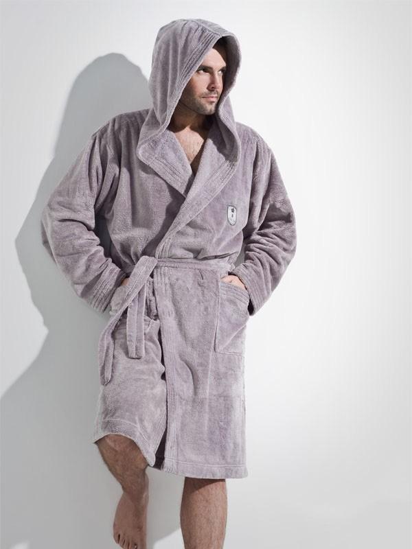 L&L мужской халат с капюшоном "Iwo Grey"
