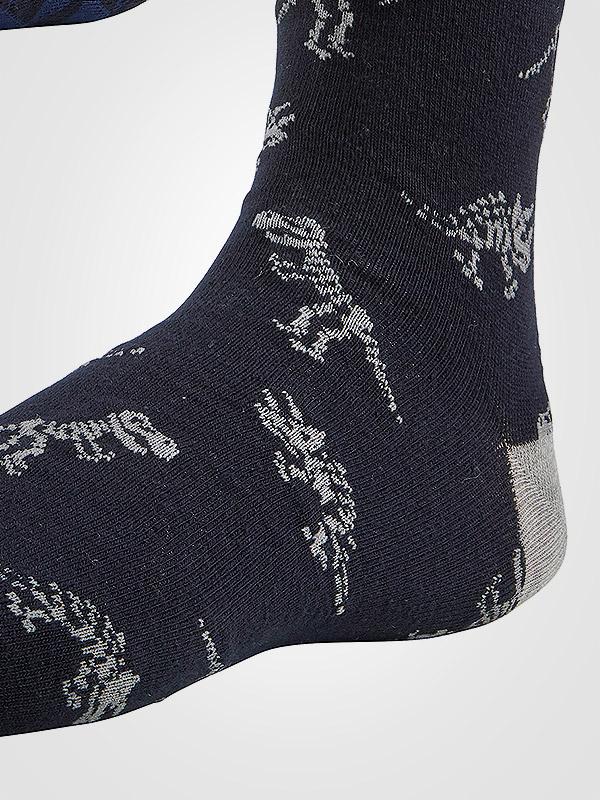 Ysabel Mora 2 paari meeste puuvillaste sokkide komplekt "Dyno Black - Multicolor"