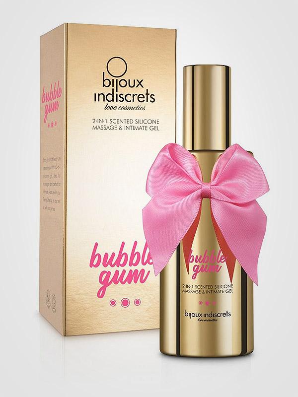 Bijoux Indiscrets 2 in 1 massaaži ja intiimpiirkonna geel "Intimate Bubble Gum"