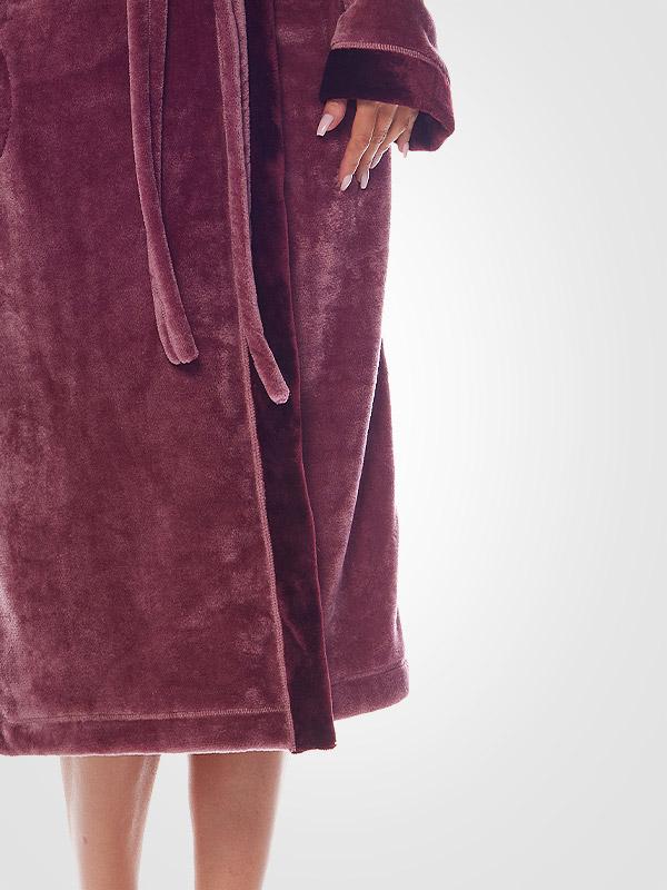 L&L длинный халат с капюшоном "Erica Old Rose"