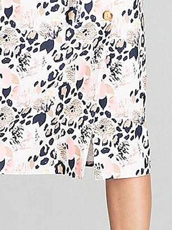 Figl юбка миди с пуговицами "Agna Beige - Multicolor Leopard Print"