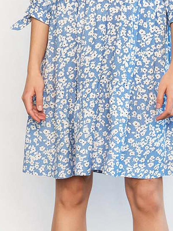 Atella viskoosist kleit "Alana Blue - White Flower Print"
