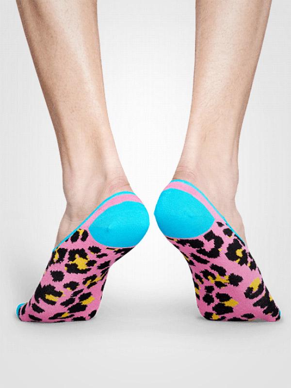 Happy Socks puuvillased pöiasokid "Leopard Blue - Pink - Black"