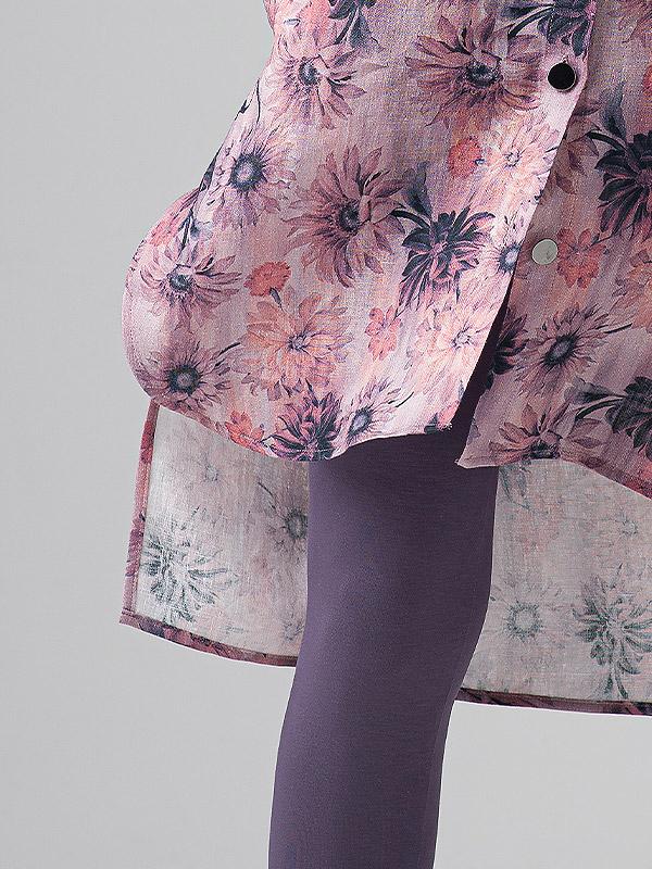 Lega linasest särgist kleit "Elmira Dusty Violet Flower Print"