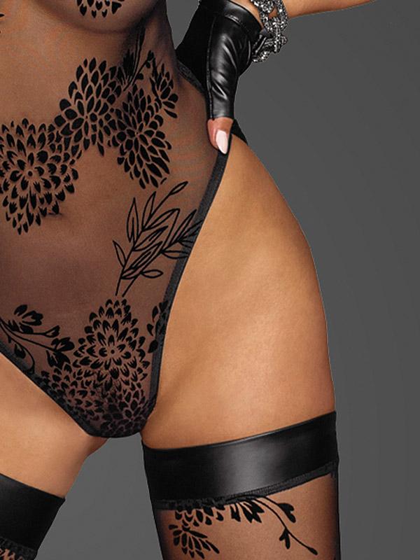 Noir Handmade läbipaistev bodysuit "Simone Black"