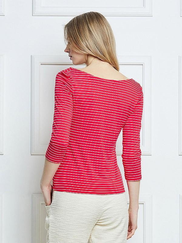 Lega вискозная блузка "Livia Coral Red Stripes"