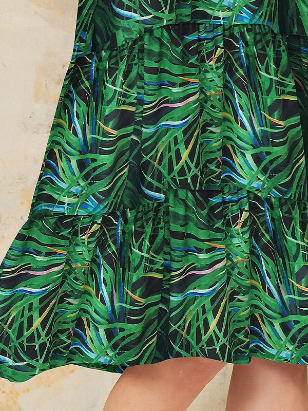 Lega veluurist laiendatud kleit "Dorothy Green - Black - Blue Floral Print Velour"