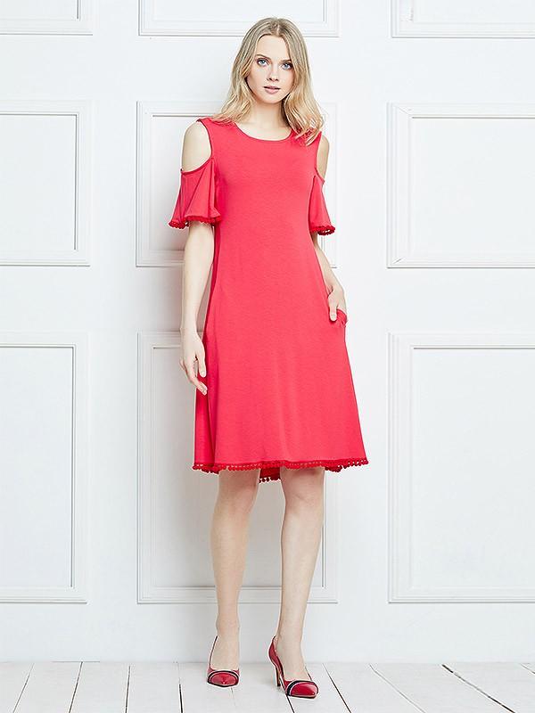 Lega вискозное платье "Caroline Coral Red"