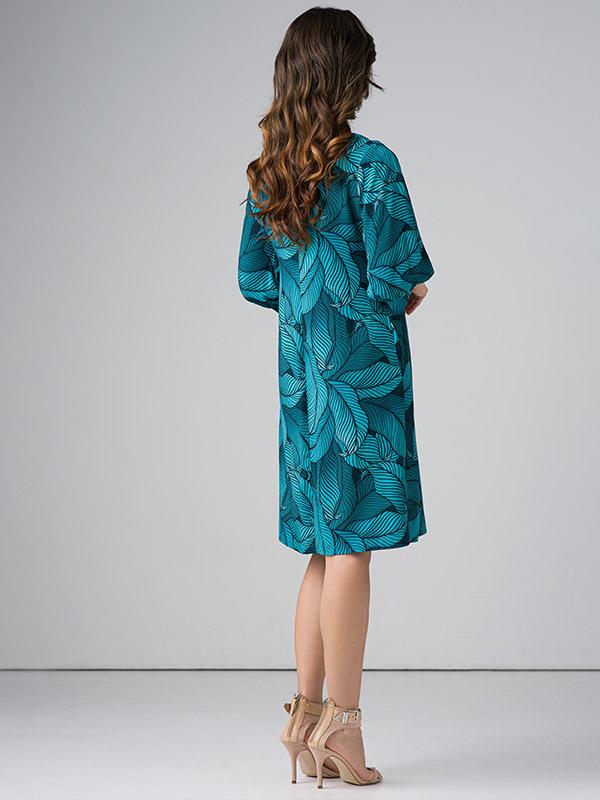 Lega вискозное платье "Agostina Turquoise Floral Print"