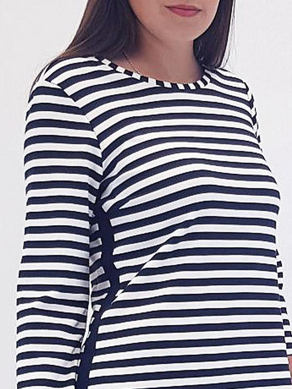 Il Vento E La Seta viskoosist pikk kleit "Sagata Navy - White Stripes"