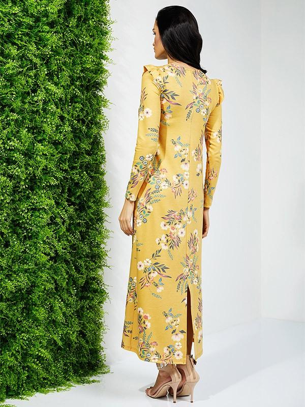 Lega kleit "Marigold Mustard Flower Print"