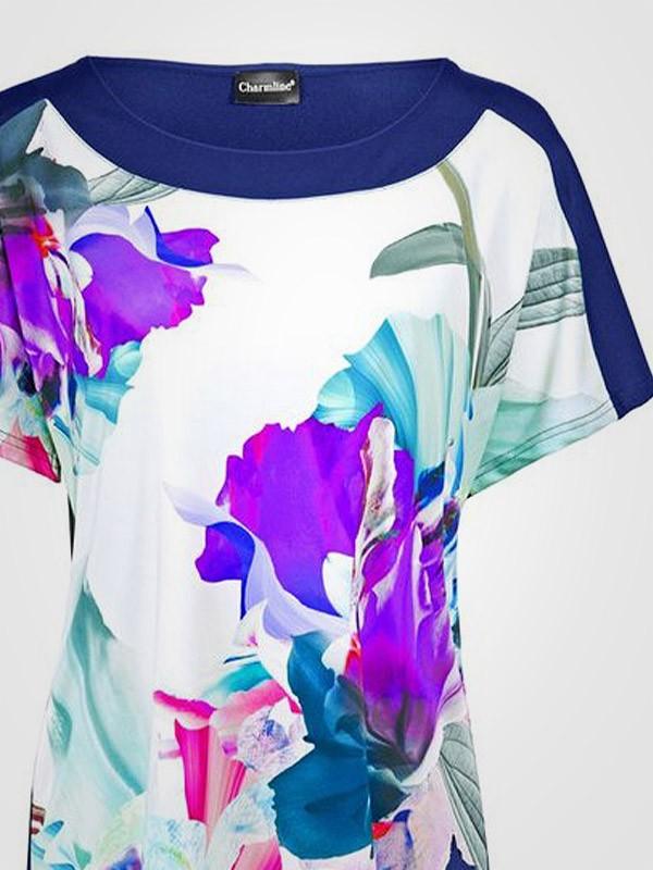Charmline suvine kleit "Grand Hibiscus Navy - White - Floral Print"