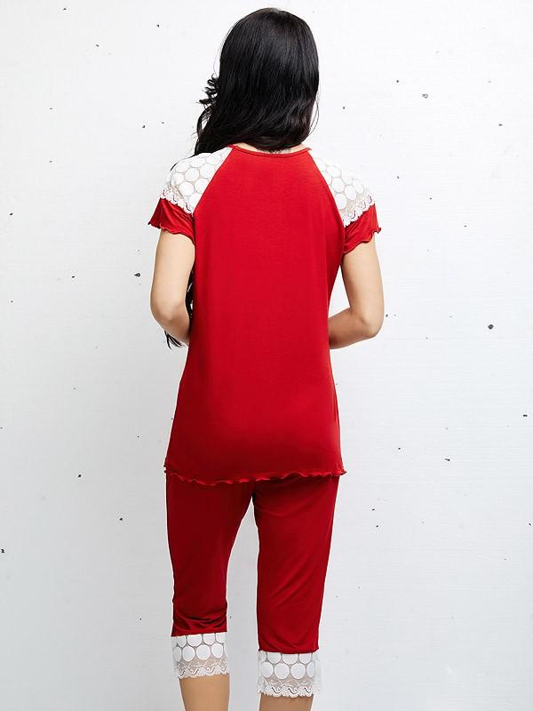 Lega viskoosist pidžaama "Vanesa Red"