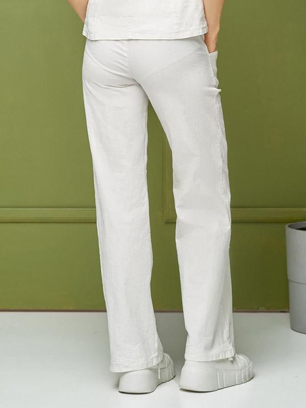 Lega stretch linasest riidest püksid "Venere White"