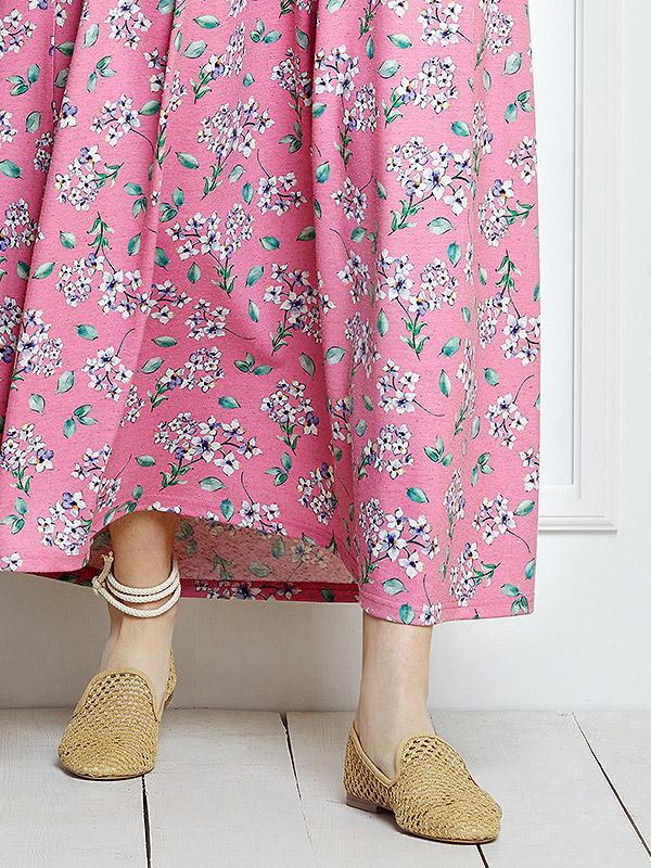 Lega linasegune kleit "Adeline Dusty Raspberry Flower Print"
