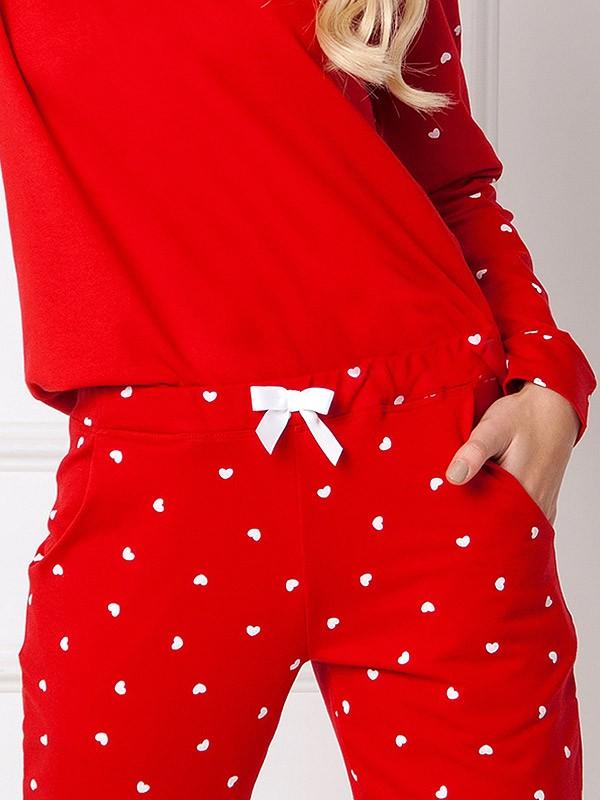 Aruelle puuvillane pidžaama "Hearty Set Red - White"