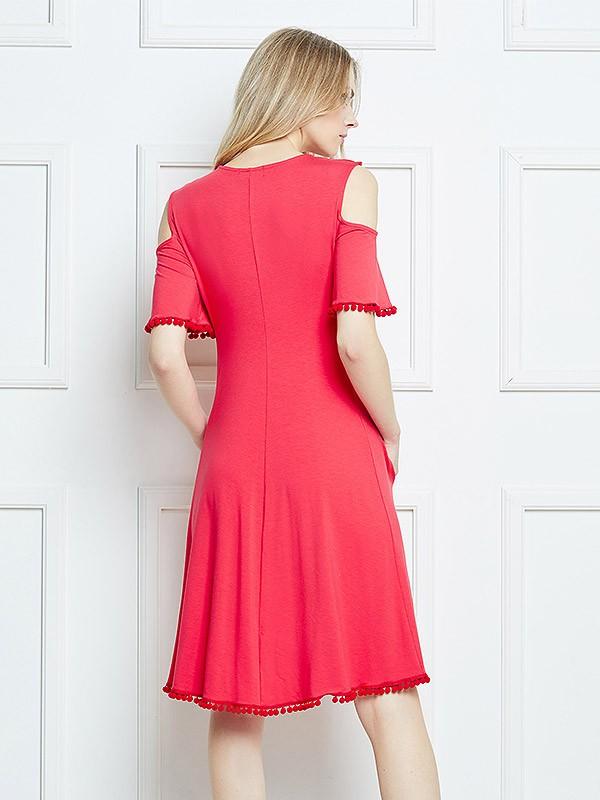 Lega viskoosist kleit "Caroline Coral Red"