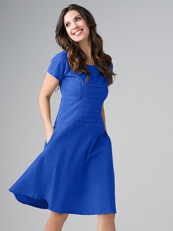 Lega veniv linane kleit "Tatiana Royal Blue"