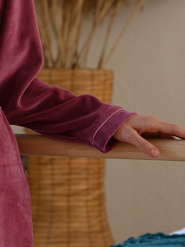 Belmanetti pikk puuvillane hommikumantel "Dora Velour Violet"