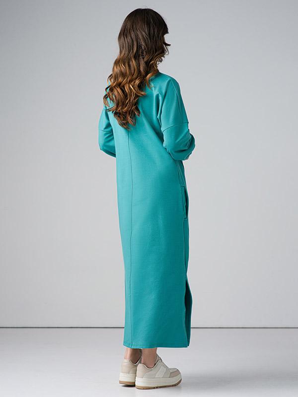 Lega pikk puuvillane kleit "Bruna Turquoise"
