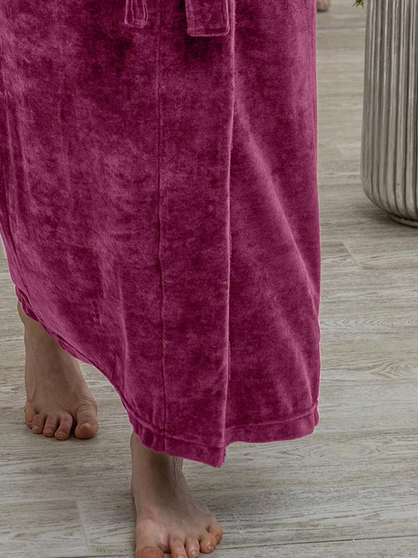 Belmanetti pikk bambuskiust hommikumantel "Nida Velour Violet Quartz"