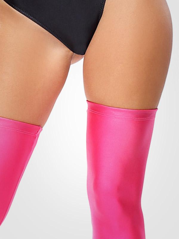 MissO läikivad läbipaistmatud mustad sukad "Glossy Pink"