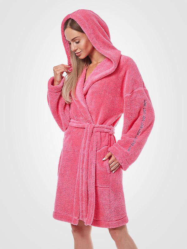 L&L lühike kapuutsiga hommikumantel "Cybele Pink"