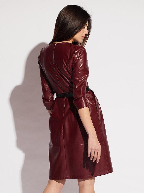 Chloe Perignon kunstnahast kleit "Lucie Burgundy"